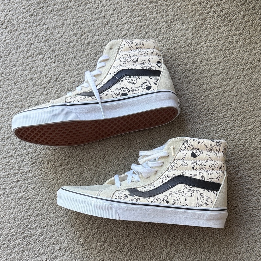 Vans x Disney 101 Dalmatians High-Top Sneakers – Black & Cream – Size 9.5